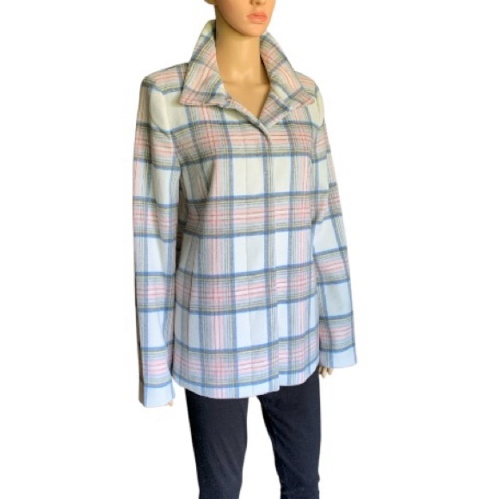 LANDSEND Women’s Tall Stand Collar Plaid Jacket - Picture 2 of 16
